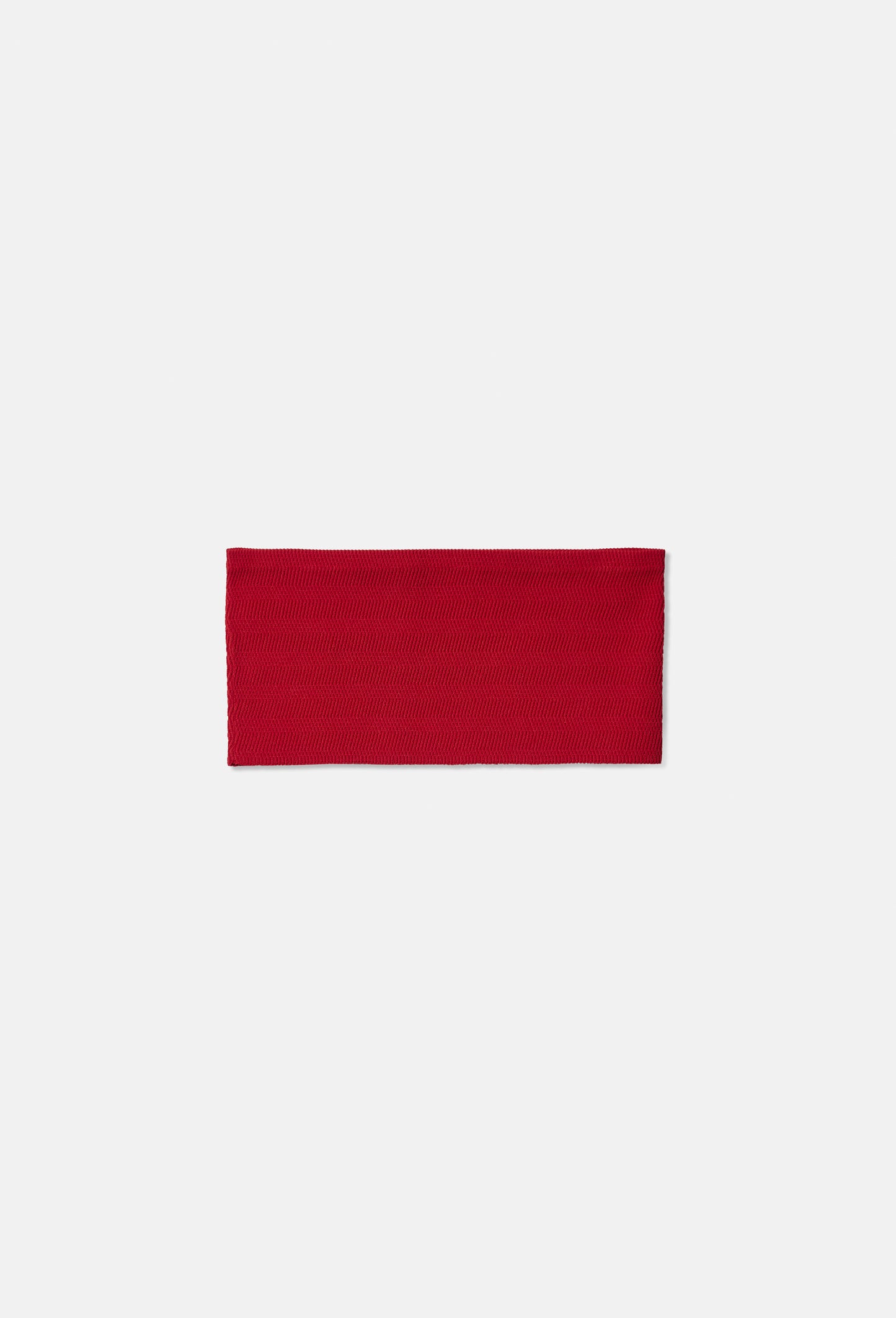 Geometric Rib-Knit Bandeau Top in Apple Red