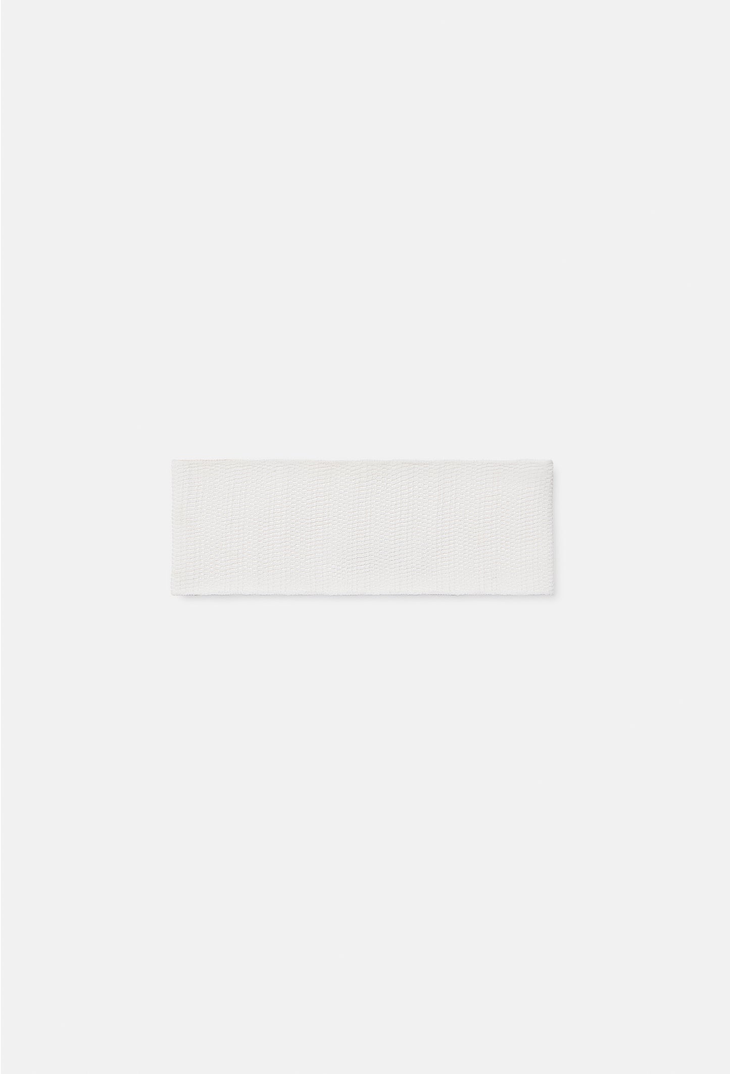 Geometric Rib-Knit Headband in White