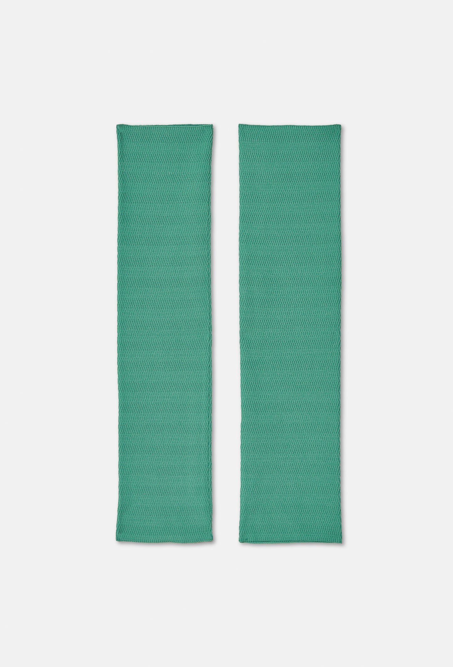 Geometric Rib-Knit Leg Warmers in Green