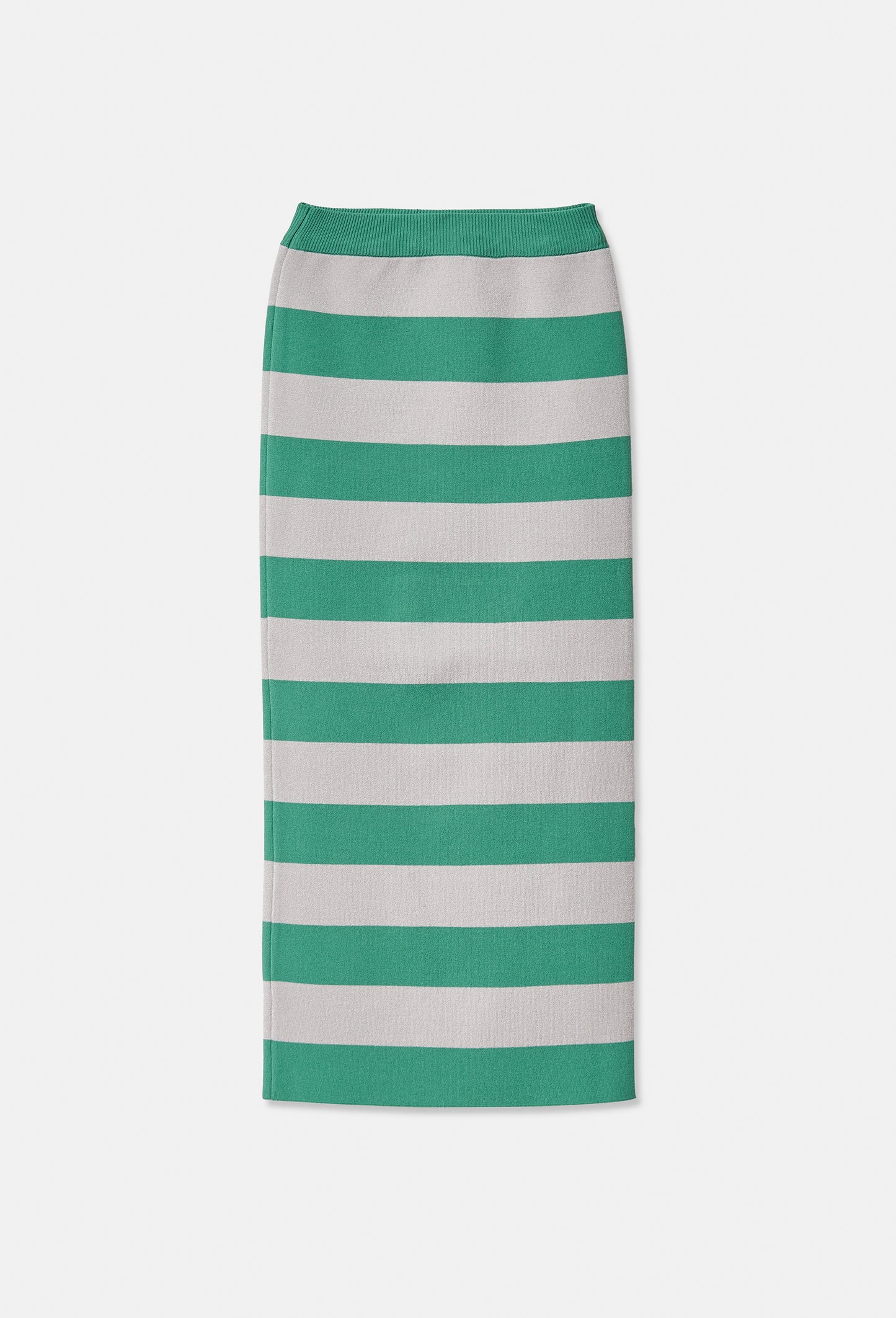 Knit stripe midi skirt