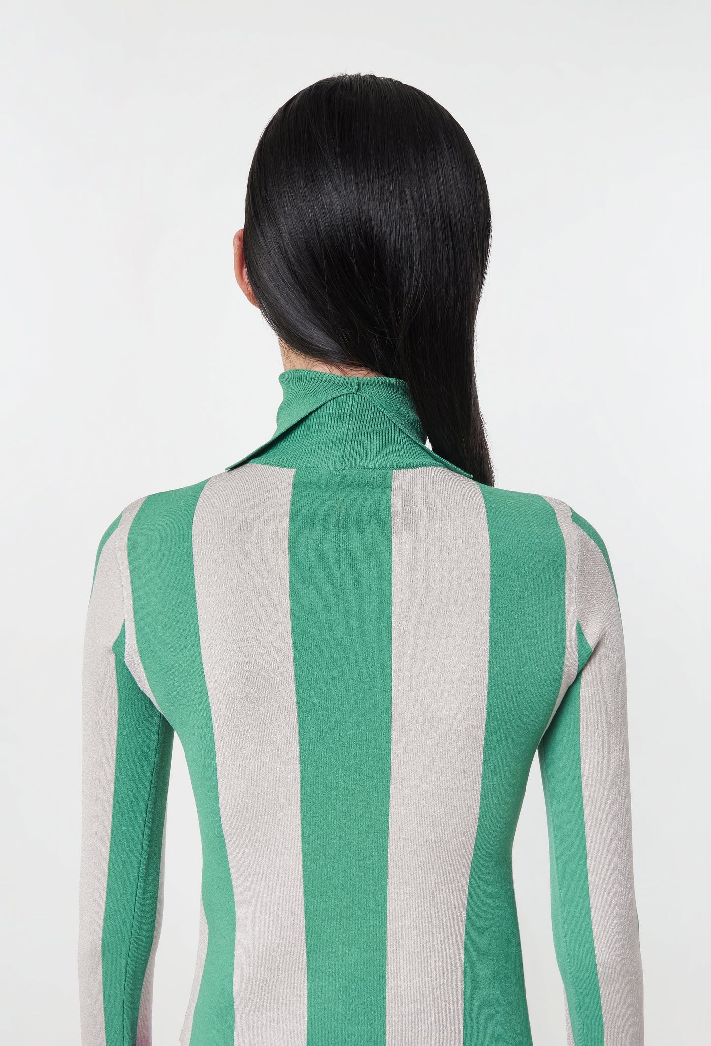 Knit stripe turtleneck top