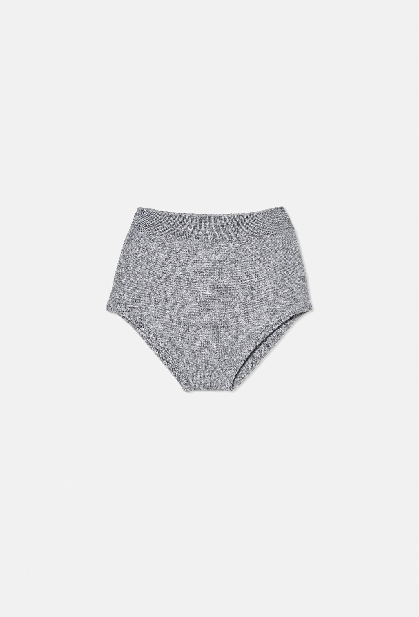 Knit High-waist Shorts in Grey