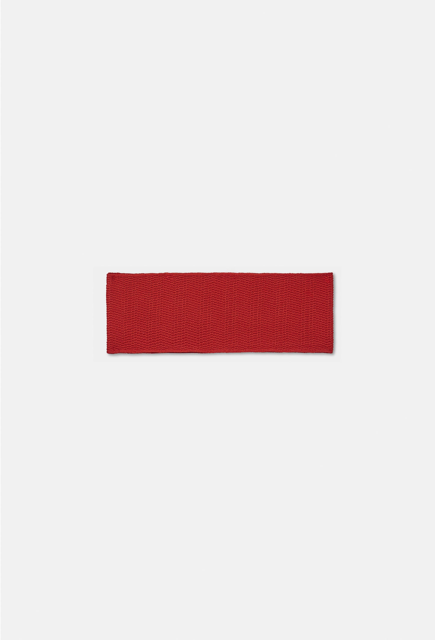 Geometric Rib-Knit Headband in Apple Red