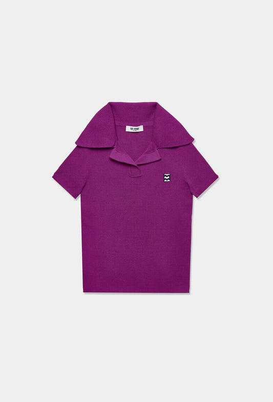 Knit fine waffle polo