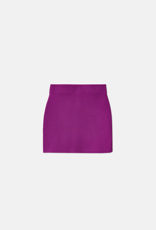 Knit fine waffle mini skirt