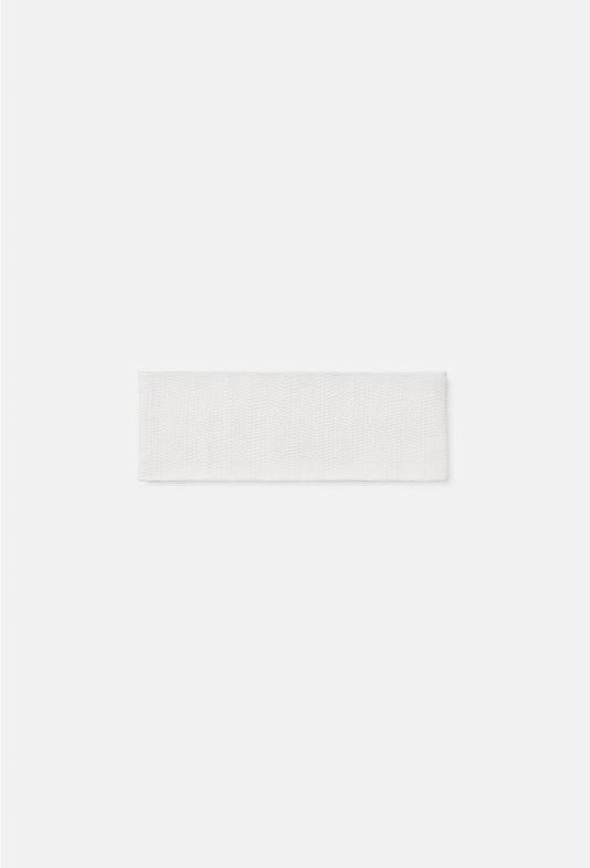 Geometric Rib-Knit Headband in White