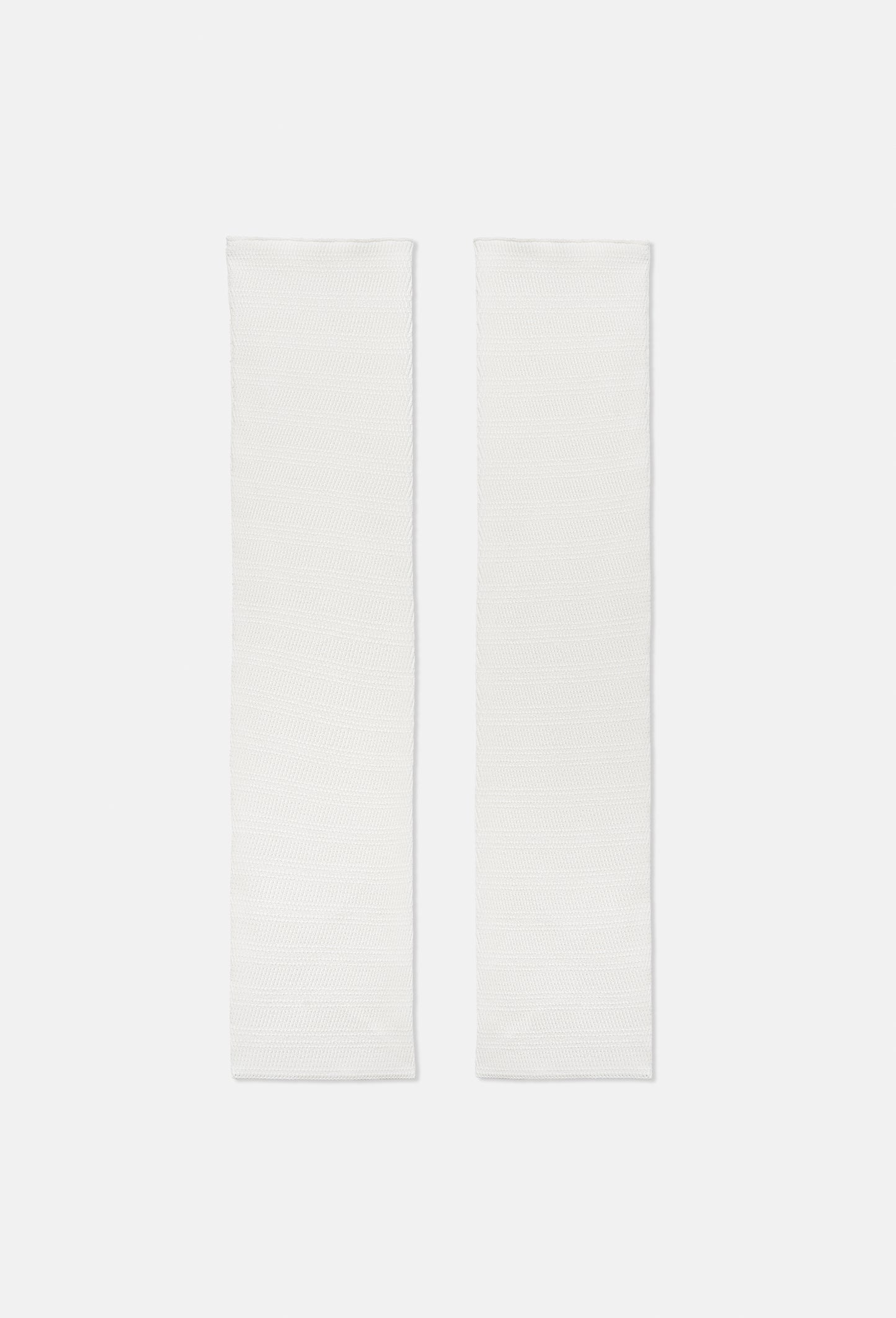 Geometric Rib-Knit Leg Warmers in White
