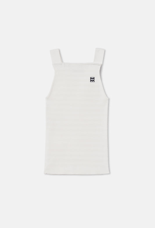 Geometric Rib-Knit Top in White