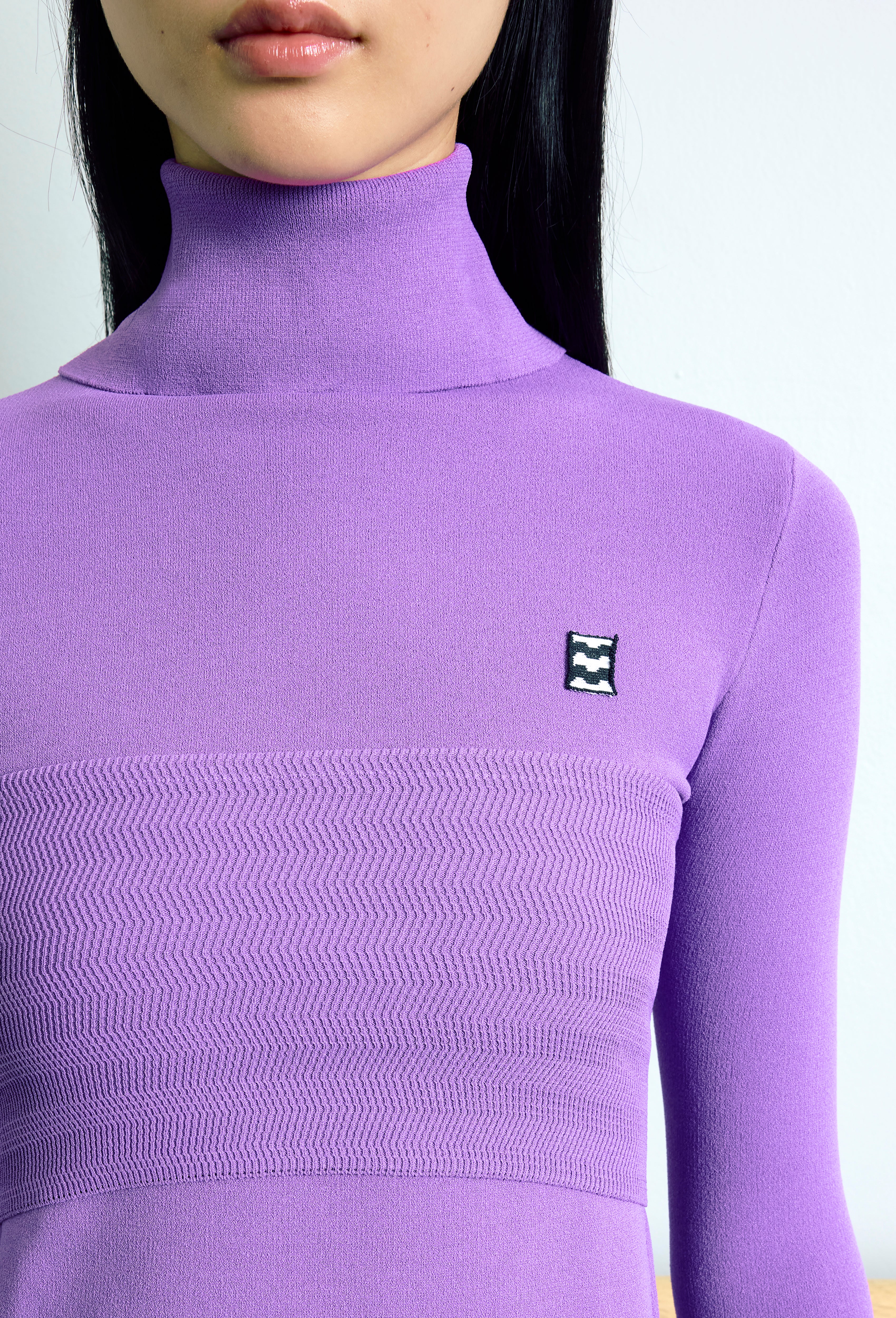 Knit Turtleneck Top in Violet