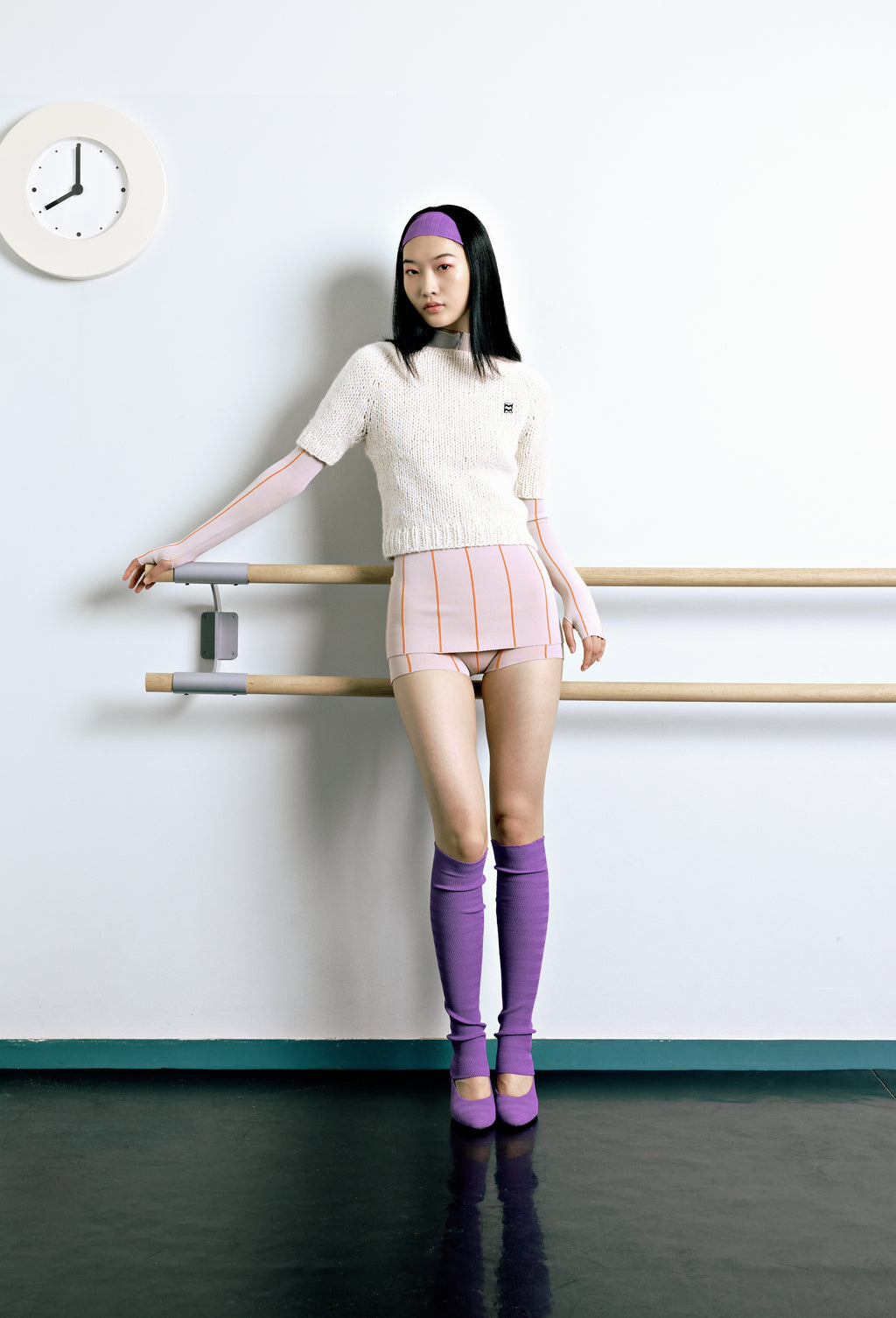 Hand-knit Short-sleeves Jumper in Calla white