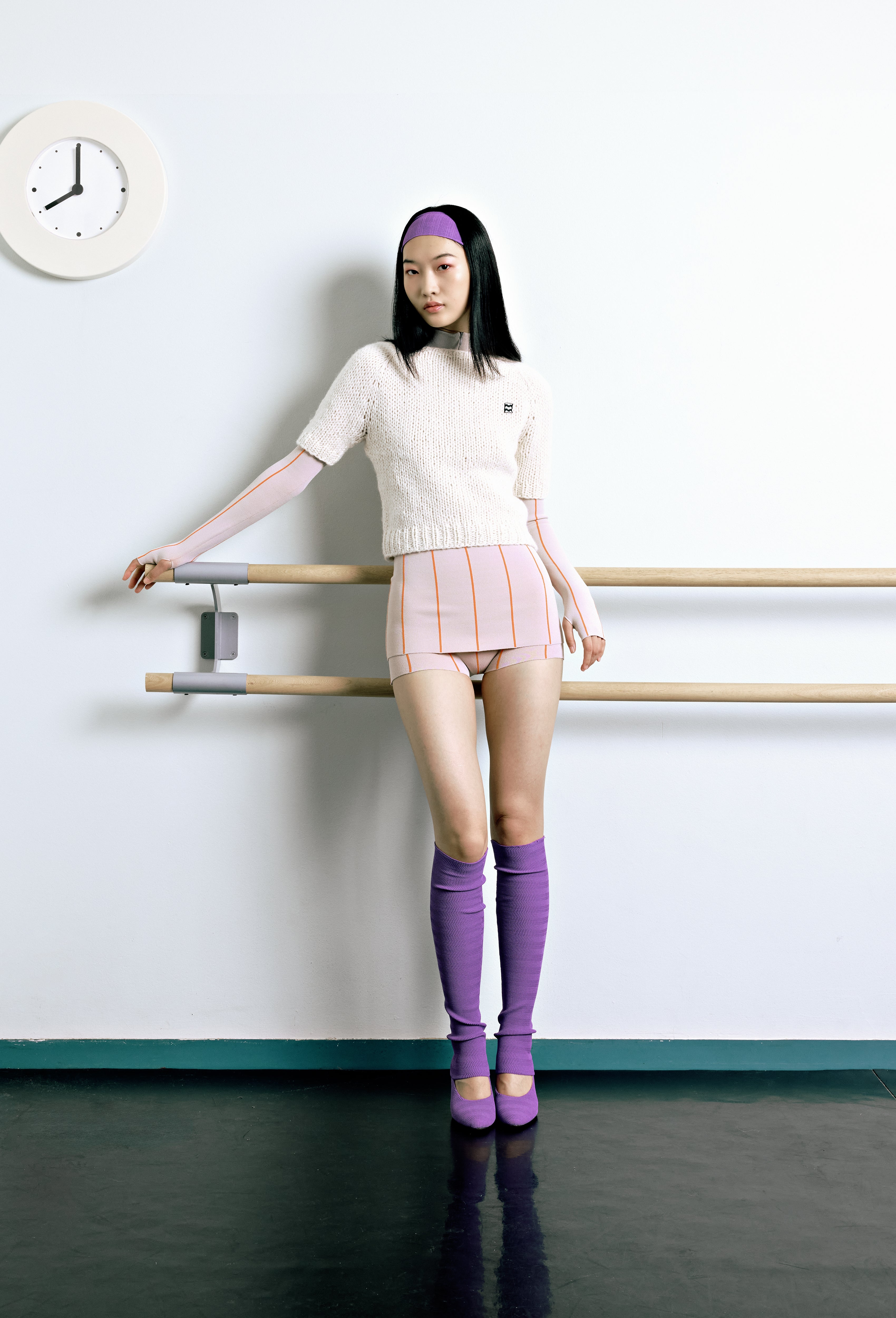 Hand-knit Short-sleeves Jumper in Calla white