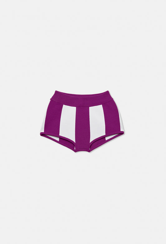 Knit stripe shorts