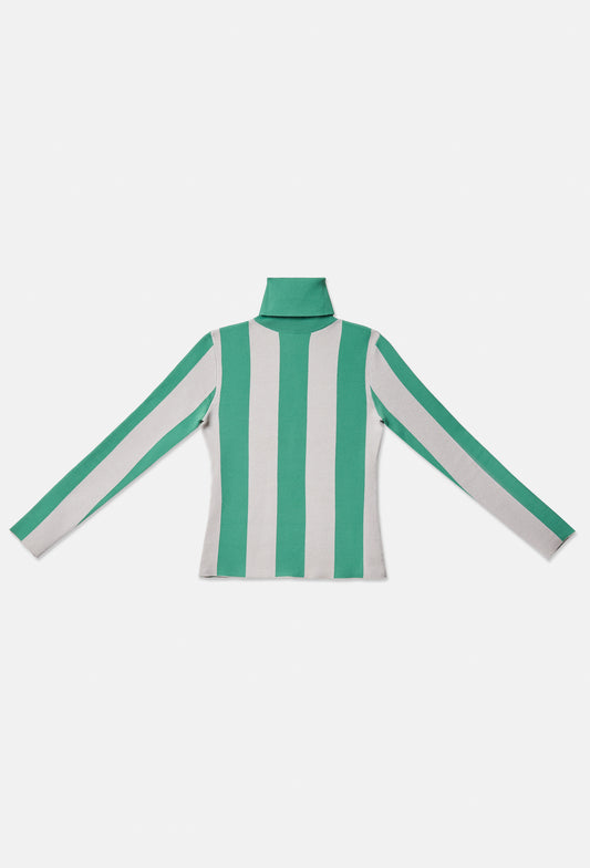 Knit stripe turtleneck top