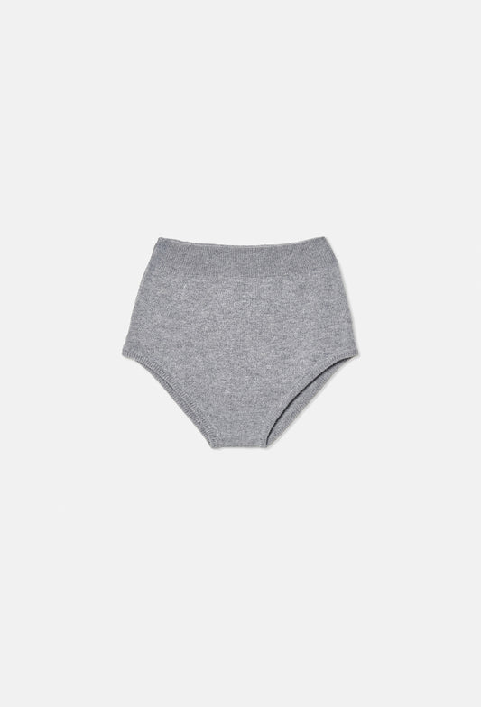 Knit High-waist Shorts in Grey