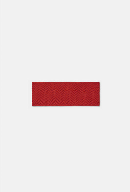 Geometric Rib-Knit Headband in Apple Red