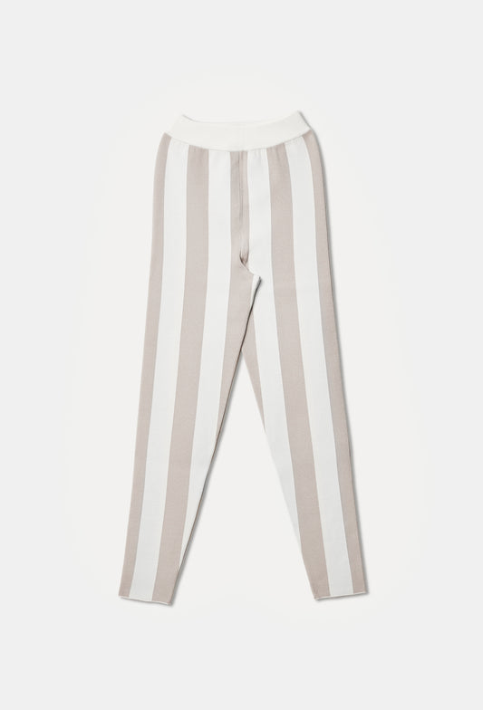 Knit stripe leggings