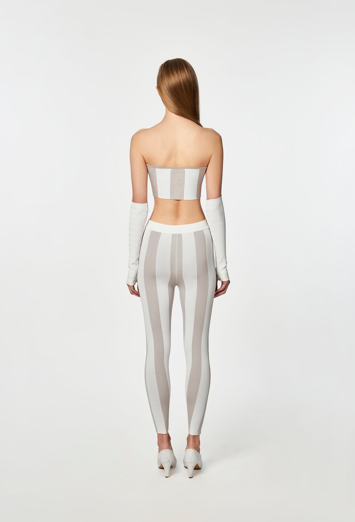 Knit stripe leggings
