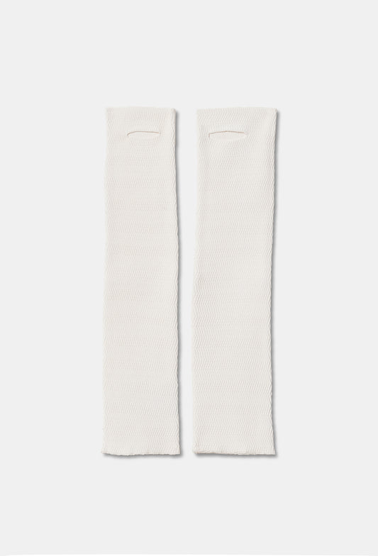 Knit geometric rib arm warmer gloves