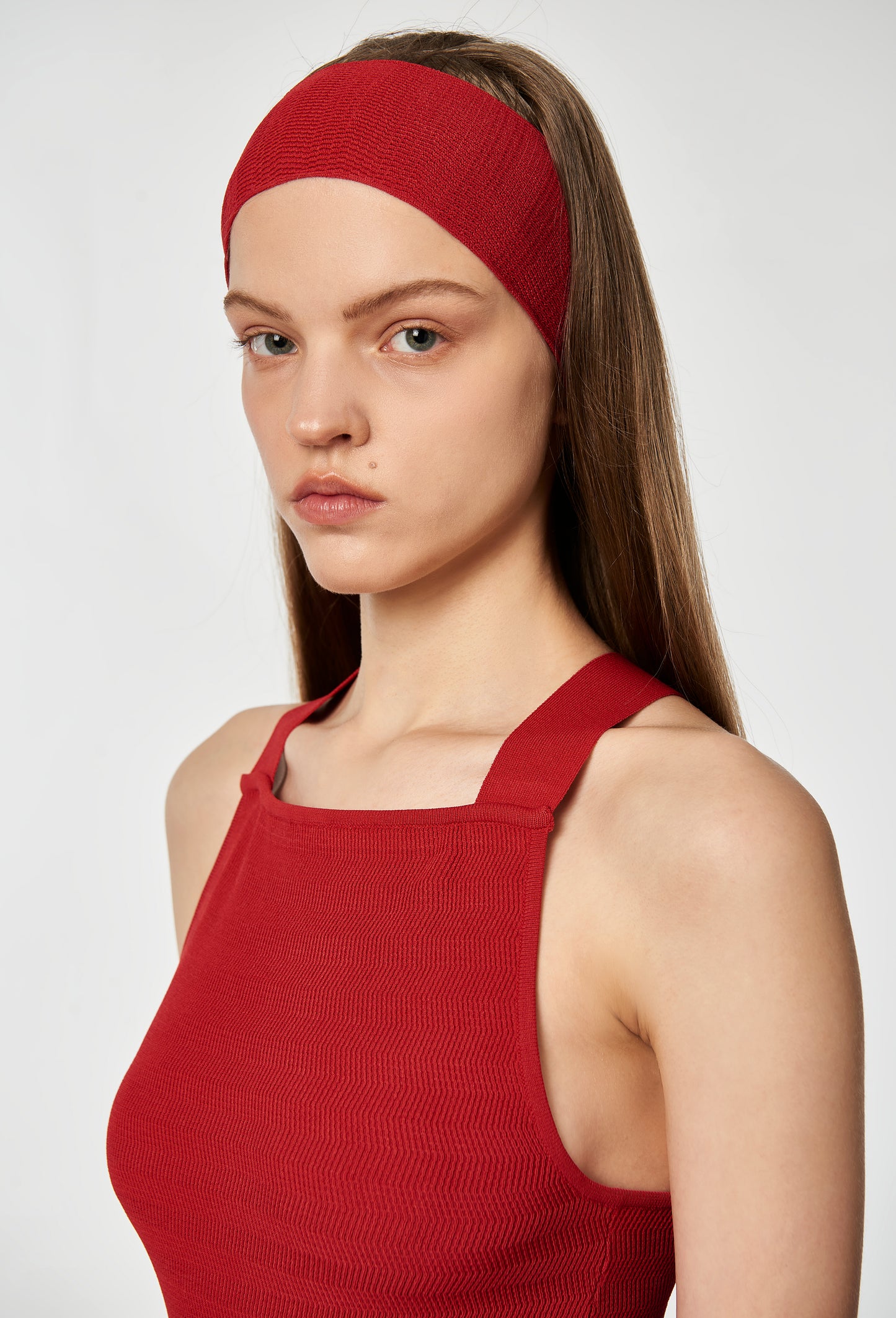 Knit geometric rib headband