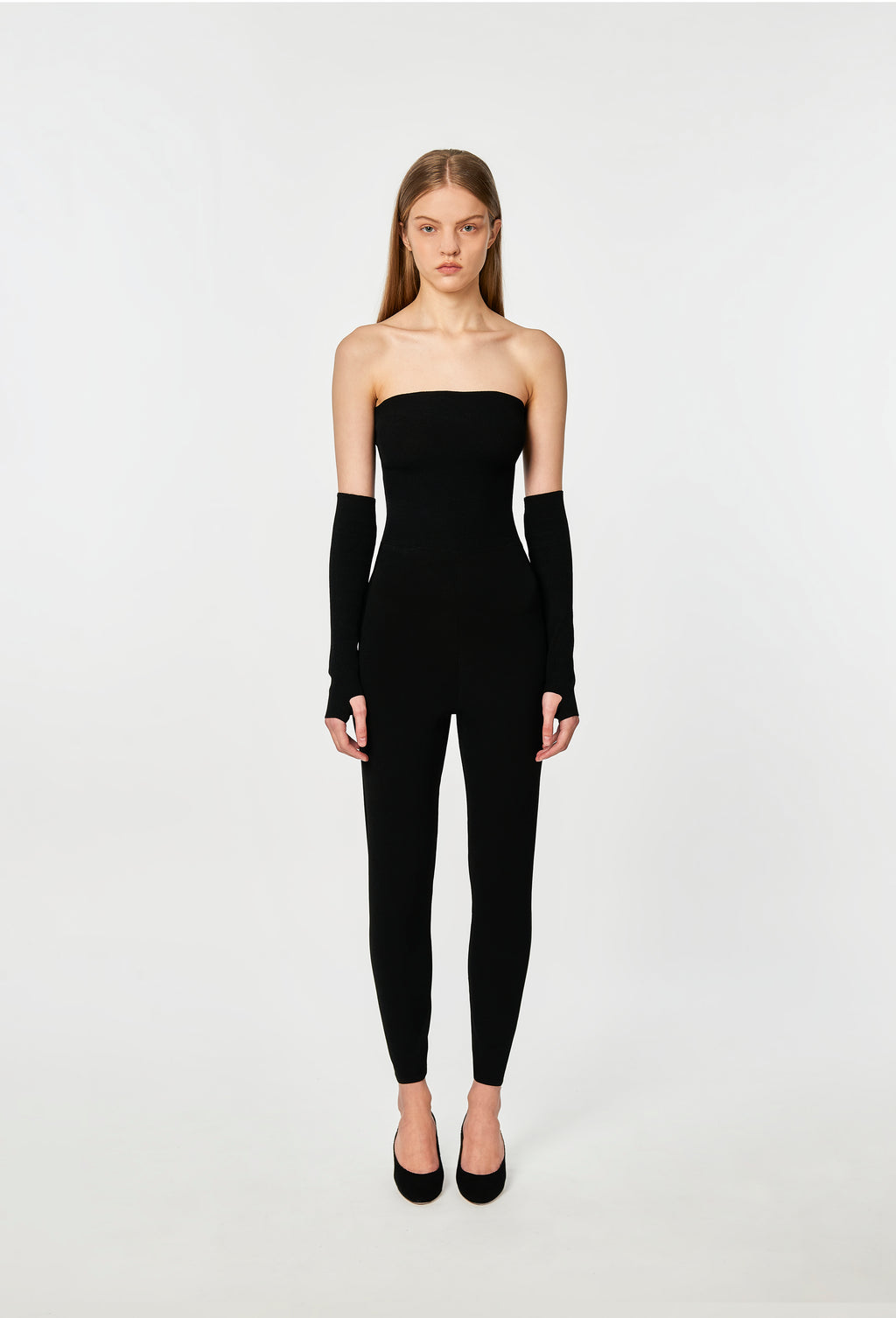 Knit Tube Jumpsuit in Black