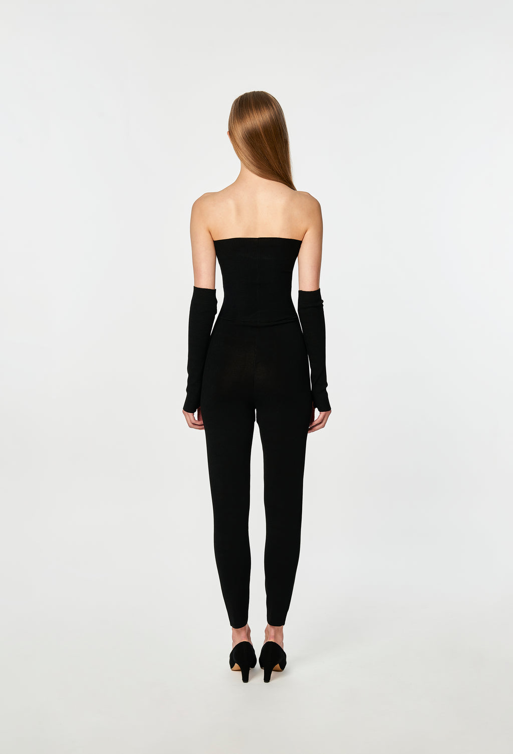 Knit Tube Jumpsuit in Black