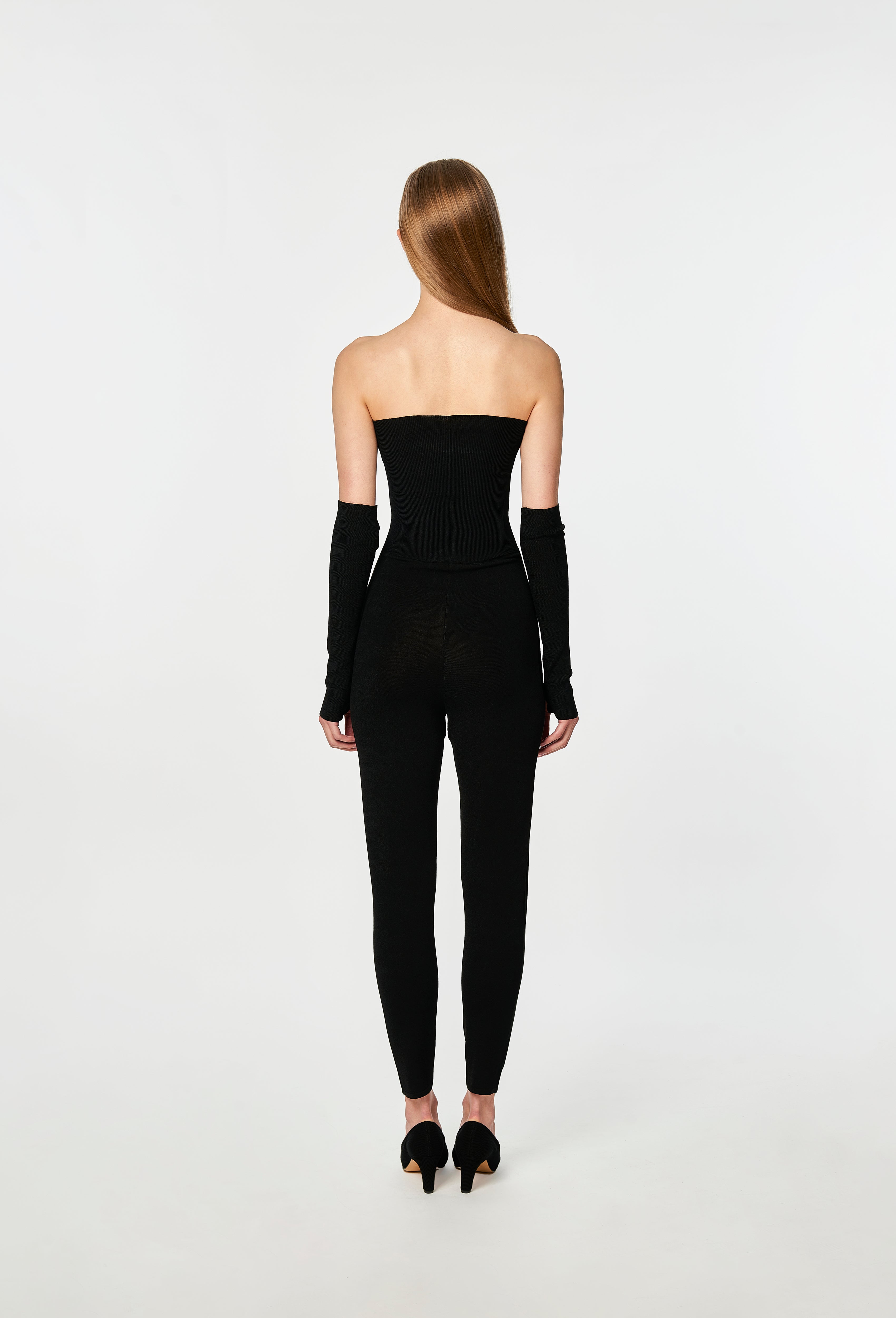 Knit Tube Jumpsuit in Black