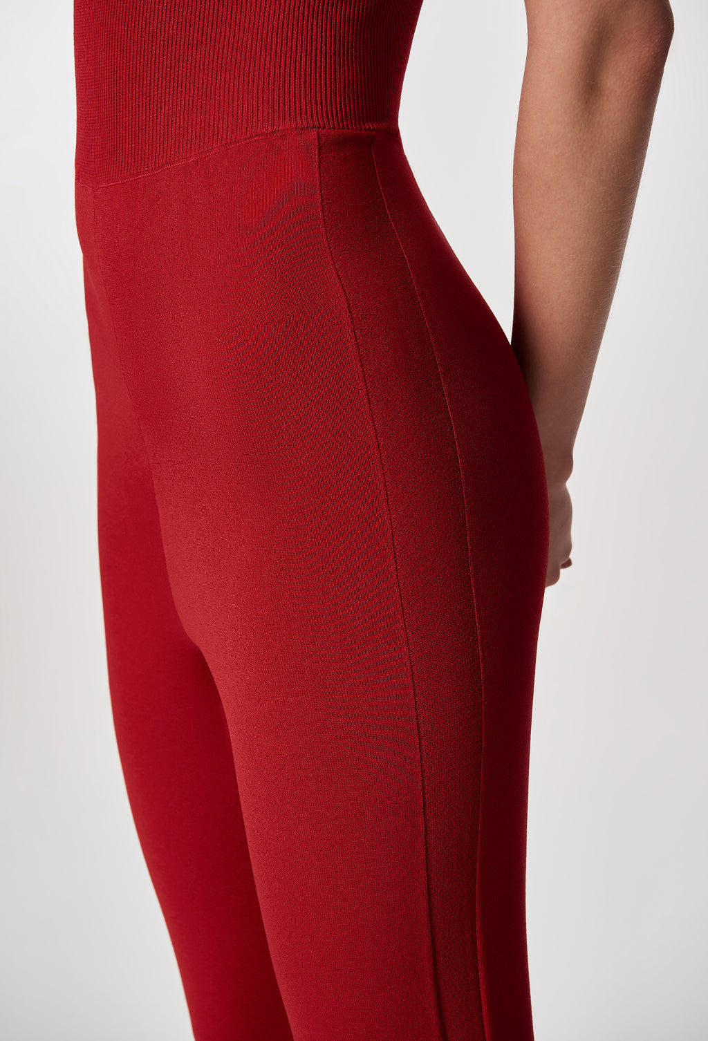 Knit Tube Jumpsuit in Apple Red