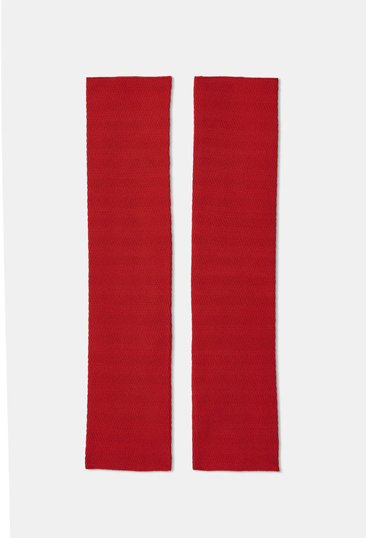 Knit geometric rib leg warmers