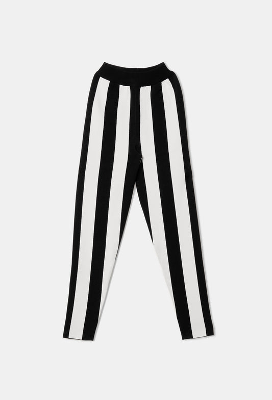 Knit stripe leggings